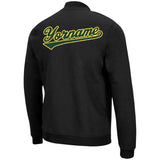 Custom Long Sleeve Windbreaker Jackets Uniform Printed Your Logo Name Number Black-Green-Yellow