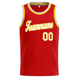 Custom Stitched Basketball Jersey for Men, Women And Kids Red-White-Yellow