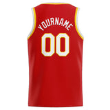 Custom Stitched Basketball Jersey for Men, Women And Kids Red-White-Yellow