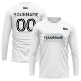 long sleeve basketball soccer football shooting shirt for adults and kids white