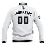 Custom White Waterproof Varsity Jackets Personalized Stitched Name Number Logo to Letterman Jackets