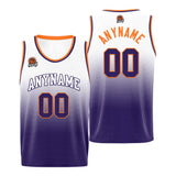 Custom Basketball Jersey Personalized Stitched Team Name Number Logo Purple&Orange