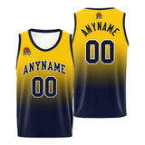 Custom Basketball Jersey Personalized Stitched Team Name Number Logo Navy&Yellow