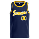 Custom Stitched Basketball Jersey for Men, Women And Kids Navy-Yellow-White