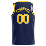 Custom Stitched Basketball Jersey for Men, Women And Kids Navy-Yellow-White