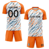 custom soccer set jersey kids adults personalized soccer white-orange