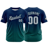 Custom Full Print Design Baseball Jersey green-navy