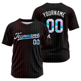 Custom Stripe-Black Red Baseball Jersey Stitched Design Personalized Hip Hop Baseball Shirts