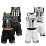 Custom Reversible Basketball Suit for Adults and Kids Black-White