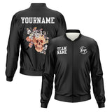 Custom Long Sleeve Windbreaker Jackets Uniform Printed Your Logo Name Number Black