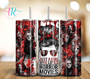 20oz Tumbler - Girls Horror Movies