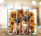 20oz Tumbler - Sunflower Pugs