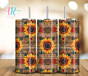 20oz Tumbler - Rustic Sunflowers