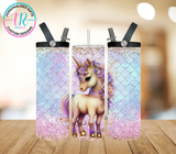 20oz Dual Drink Bottle & Tumbler - Unicorns