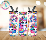 20oz Dual Drink Bottle & Tumbler - Rainbow Unicorns