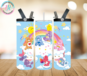 20oz Dual Drink Bottle & Tumbler - Blue Care Bears