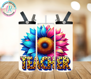 20oz Dual Drink Bottle & Tumbler - Sunflower Teacher