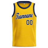 Custom Stitched Basketball Jersey for Men, Women And Kids Yellow-Navy-White