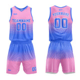 custom basketball suit for adults and kids  personalized jersey pink-blue