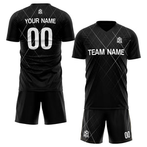 custom soccer set jersey kids adults personalized soccer black