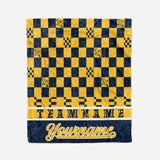 Custom Ultra-Soft Micro Fleece Blanket Navy-Yellow