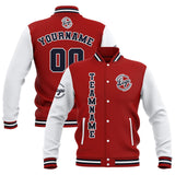 Custom Red White Navy Waterproof Varsity Jackets Personalized Stitched Name Number Logo to Letterman Jackets