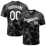 Custom Full Print Design Baseball Jersey Flocculent tie-dyed