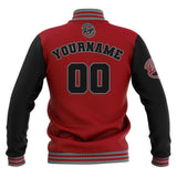 Custom Black Red Grey Waterproof Varsity Jackets Personalized Stitched Name Number Logo to Letterman Jackets