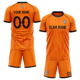 custom soccer set jersey kids adults personalized soccer orange