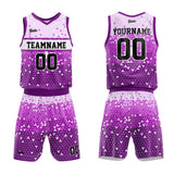 custom triangular gradient basketball suit for adults and kids  personalized jersey purple