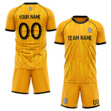 custom soccer set jersey kids adults personalized soccer yellow