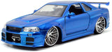 Brian's Nissan Skyline GT-R [BNR34] Blue Metallic #97173 Die Cast Model Car 1:24