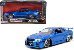 Brian's Nissan Skyline GT-R [BNR34] Blue Metallic #97173 Die Cast Model Car 1:24