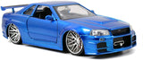 Brian's Nissan Skyline GT-R [BNR34] Blue Metallic #97173 Die Cast Model Car 1:24