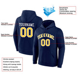 Custom Pullover Sweatshirt Hoodie Navy-Yellow-White