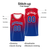 Custom Basketball Jersey Personalized Stitched Team Name Number Logo Red&Royal