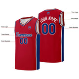 Custom basketball jersey shorts for men and women. Embroidered and printed name, number and logo Red