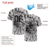 Custom Full Print Design Baseball Jersey gray  tie-dyed