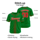 Custom Baseball Jersey Stitched Design Personalized Hip Hop Baseball Shirts Kelly Green-Red