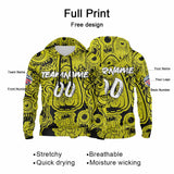 Custom Sweatshirt Hoodie For Man Woman Girl Boy Print Your Logo Name Number Yellow