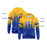 Custom Gradient Hoodie For Man Woman Girl Boy Print Your Logo Name Number Yellow&Blue