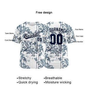 Custom Full Print Design Baseball Jersey white