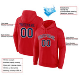 Custom Pullover Sweatshirt Hoodie Red-Navy-White