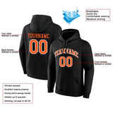 Custom Pullover Sweatshirt Hoodie Black-Orange-White