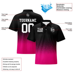 Custom Football Polo Shirts  Add Your Unique Logo/Name/Number Black&Rose