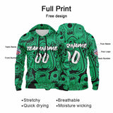 Custom Sweatshirt Hoodie For Man Woman Girl Boy Print Your Logo Name Number Green