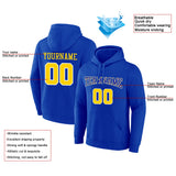 Custom Pullover Sweatshirt Hoodie Royal-Yellow