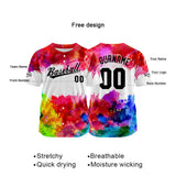 Custom Full Print Design  Baseball Jersey white-red