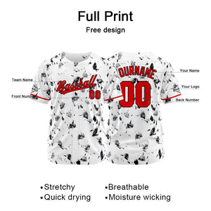 Custom Full Print Design Baseball Jersey white