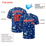 Custom Full Print Design  Baseball Jersey royal camouflage